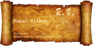 Rapai Vilmos névjegykártya