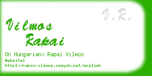 vilmos rapai business card